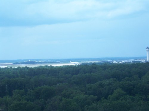 View form tower in Steven F. Udvar-Hazy Center (part of Smithsonian Air and Space Museum) 