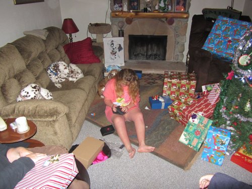 Melissa opening presents 