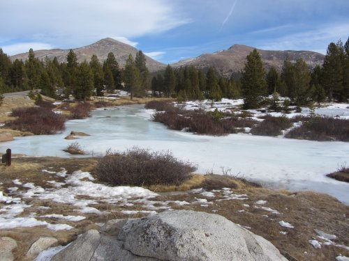 Frozen river near Tioga Pass 