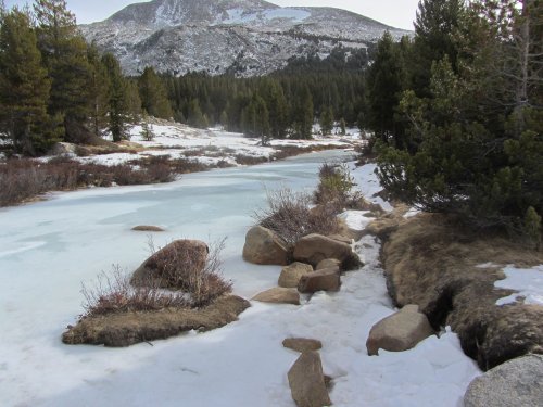 Frozen river near Tioga Pass 