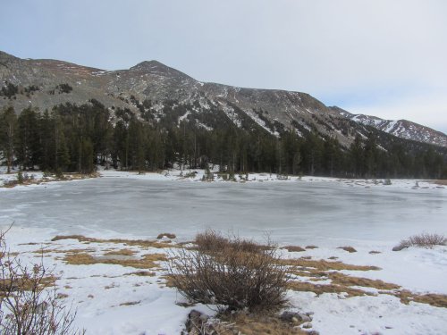 Frozen pond at Tioga Pass 