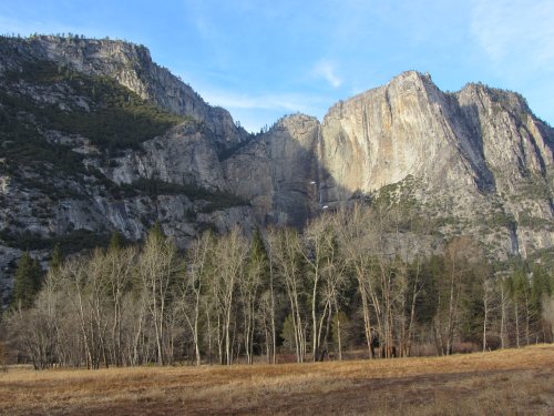 Yosemite falls at sunset 