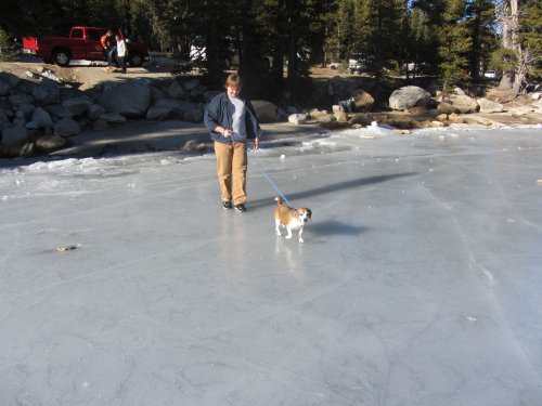 Jonny and Riley on Tenaya lake 