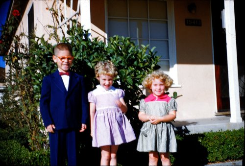 Kids in front of our house 