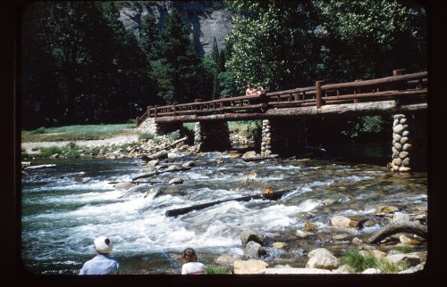 Family on bridge 