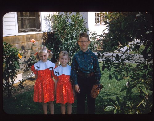 Children in front yard 